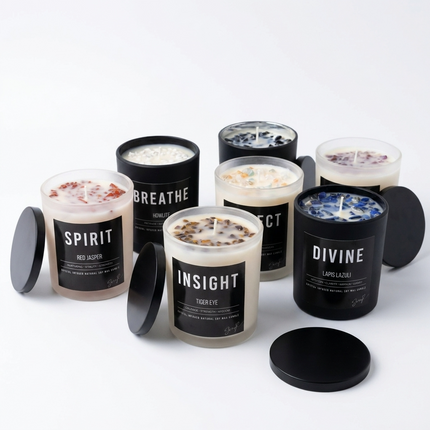 Candle Jar ‣ 305g assorted crystal infused
