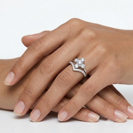 Sterling Silver Ring Set • Cubic Zirconia Multi Stone Daisy + Betty
