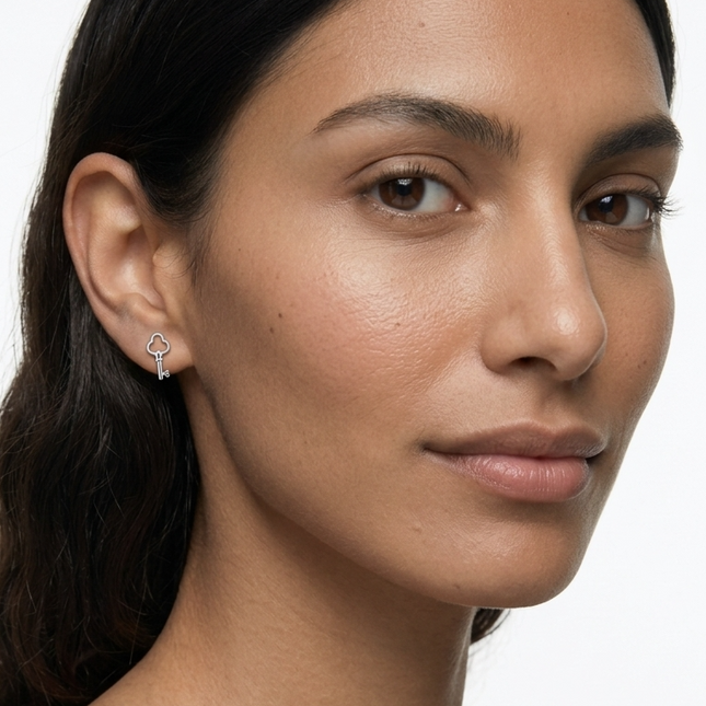 Sterling Silver Earrings • Key Studs