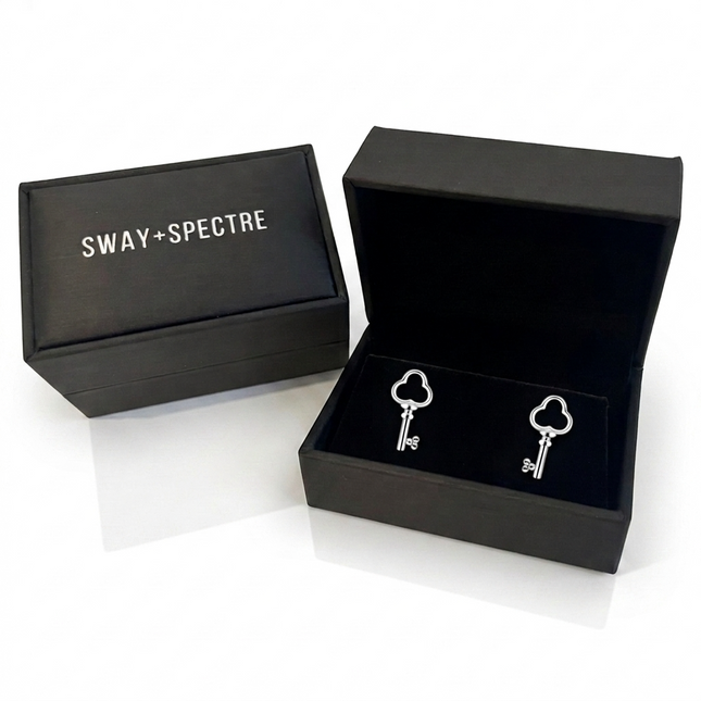 Sterling Silver Earrings • Key Studs