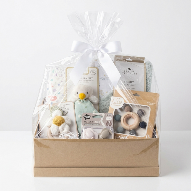 Baby Gift Hamper • "Gosling Meadow" Newborn Baby Shower Goose & Daisy Gift Set
