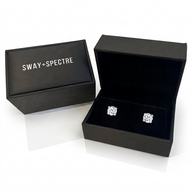 Sterling Silver Earrings • Cubic Zirconia Studs