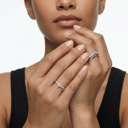 Sterling Silver Ring Set • Cubic Zirconia Multi Stone Stacker Astra + Gigi