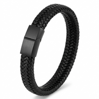 Men's Leather Braded Leather Bracelet