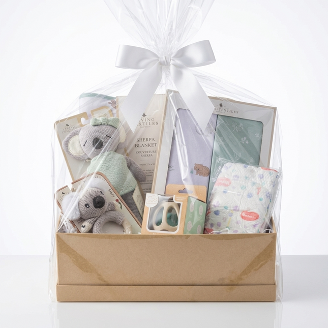 Baby Gift Hamper • "Gumtree Darling" Baby Shower Newborn Australiana Koala Blanket Gift Set