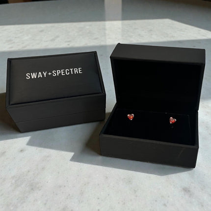Jewellery ‣ sterling silver studs, red heart