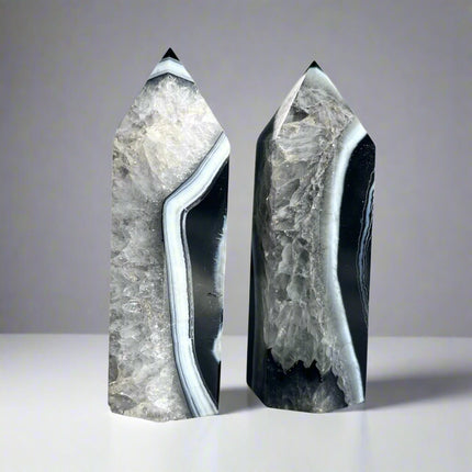 Intention tower • black agate