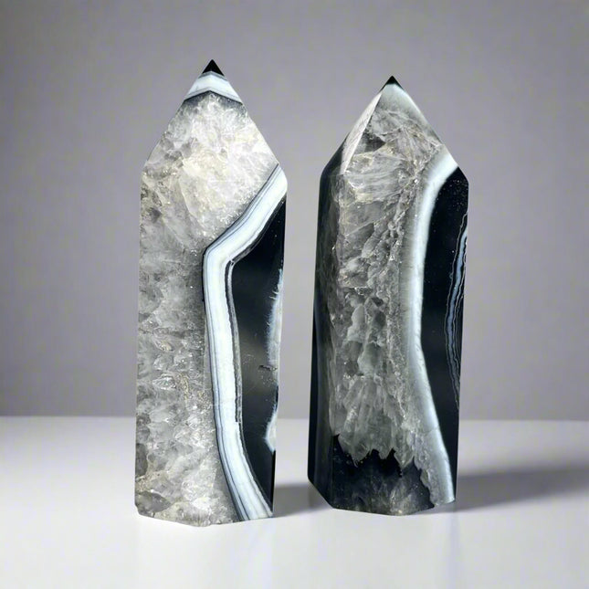 Intention tower • black agate