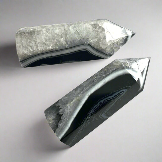 Intention tower • black agate